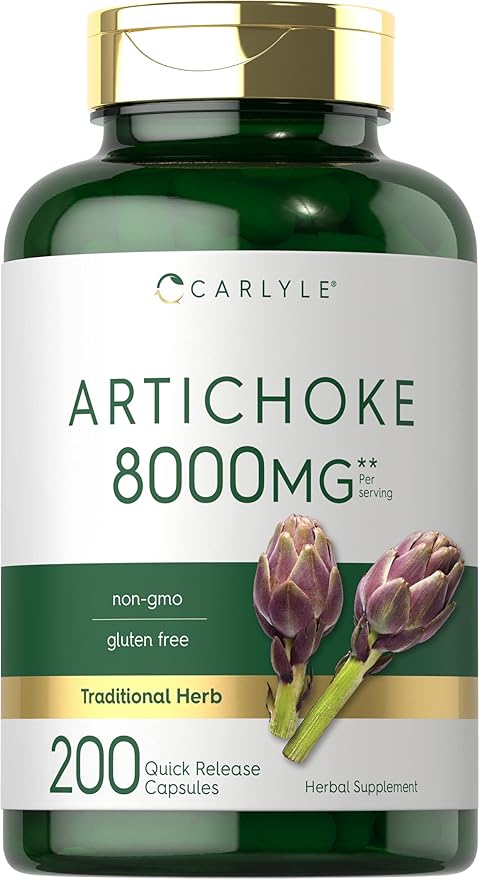 Carlyle Artichoke Leaf Extract 8000mg | 200 Capsules | Non-GMO & Gluten Free Herbal Supplement