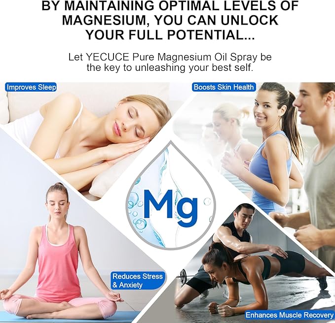 Pure Magnesium Oil Spray - Organic Magnesium Sprays for Feet & Body Magnesium Chloride Oil Spray for Relaxing Rejuvenating Muscles- 2PCS