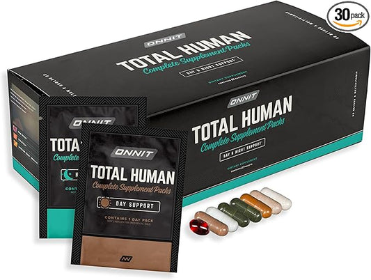 ONNIT Total Human Day and Night Vitamin Packs for Men and Women,Capsule, Adult Multivitamin, 30-Day Supply