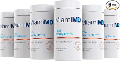 Total Beauty Matrix Collagen Supplements for Women - Collagen Capsules with Vitamin C for Hair, Skin and Nails - Cruelty Free - (60 Capsules) - 6 Pack
