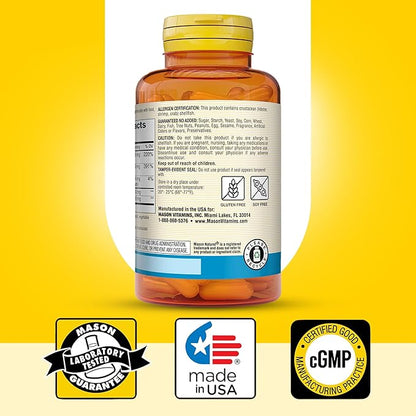 MASON NATURAL Glucosamine Chondroitin 1500/1200 3 Per Day with Vitamin C - Supports Joint Health, Improved Flexibility and Mobility*, 280 Capsules