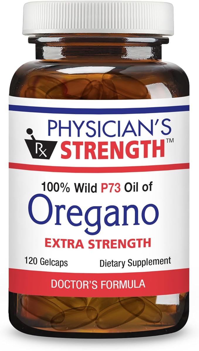 Physician's Strength Wild Oregano Gels Extra Strength - 120 Gelcaps - 100% Wild P73 Oil of Oregano - Non-GMO - 120 Servings