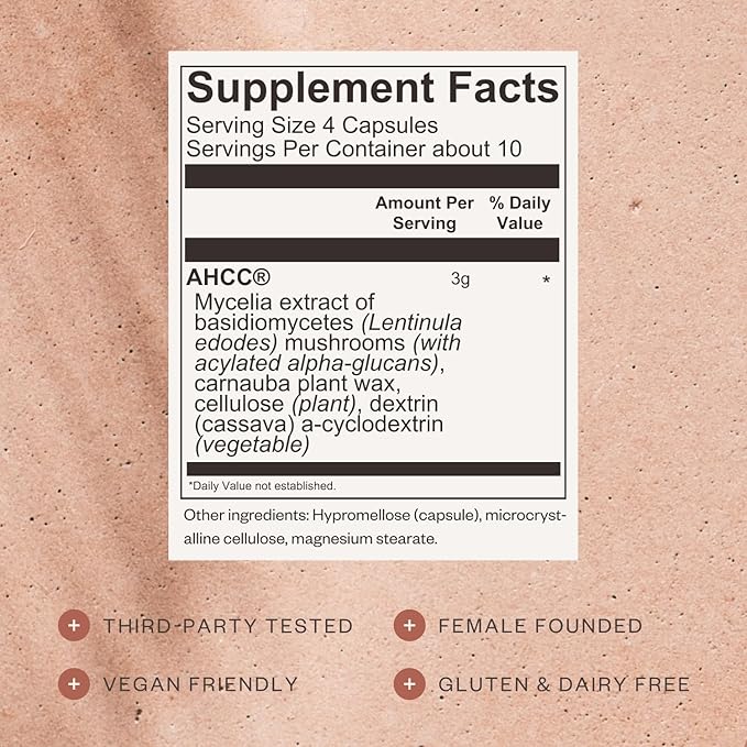 SHII AHCC Clinical Strength,10 Days Supply – Vegan, Gluten-Free Immune Support Supplement with Extra AHCC Boost, Made from Functional Shiitake Mushrooms for Immune Balance Support and Overall Wellness