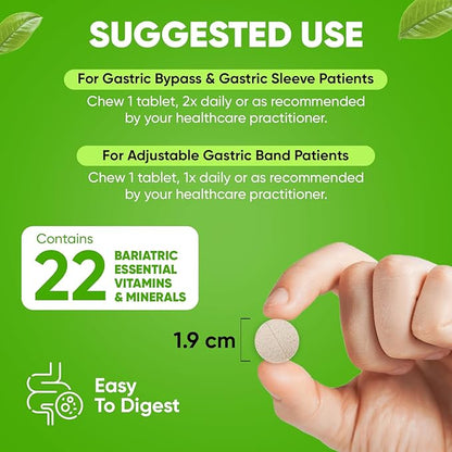 BariSlim Advanced Chewable Bariatric Multivitamin Tablets - Bariatric Vitamin and Supplement for Post Bariatric Surgery Including Gastric Bypass and Gastric Sleeve | Orange (60 Count)