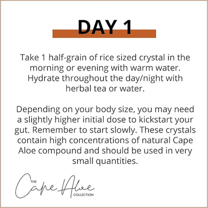Cape Aloe Ferox Bitter Crystals | Powerful 3-Day Cleanse | Natural Laxative & Gut Health Supplement | Helps with Bloating, Gas, Constipation