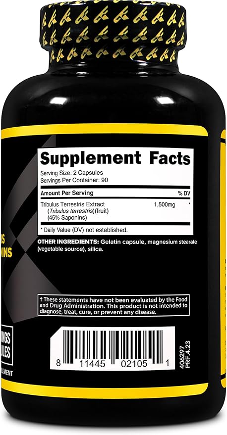 Primaforce Tribulus Terrestris Extract Capsules (180 Capsules) - 90 Servings / 1,500mg Tribulus Per Serving, Herbal Tribulus Supplement for Men and Women