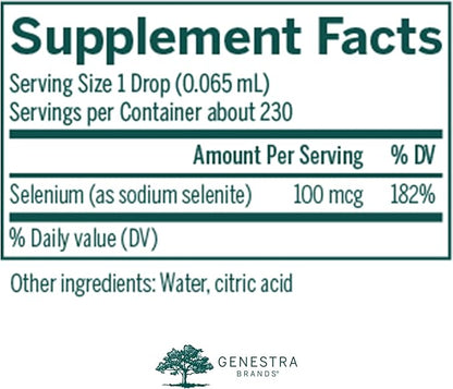 Genestra Brands Selenium CWS | Antioxidant Nutrient Support Helps Protect Against Oxidative Stress | 0.5 fl. oz.