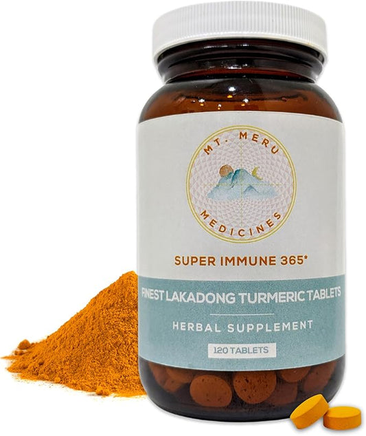 Turmeric Tablet Supplement - with High-Curcumin Lakadong Turmeric enhanced with Black-Pepper - Healthy Heart, & Healthy Immune System - 120 Vegan Tablets