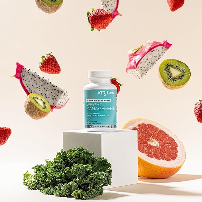 Weight Management: Digestion & Microbiome - Mushroom Supplement, with Turkey Tail and Capsicum Extract, May Support Digestion and Metabolism, Vegan and Gluten-Free, 60 Capsules