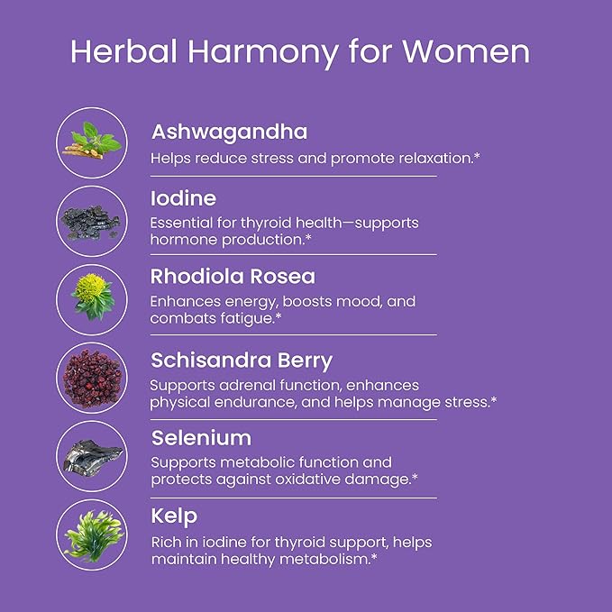 WellPath Soothe Hormone Balance for Women + Cortisol Supplements for Women | Thyroid Support, Mood Support, & Metabolism Booster | Adrenal Support | Rhodiola, Selenium, Iodine | Adaptogens, 60 ct