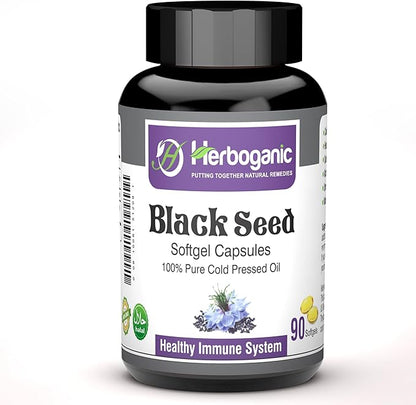 Cold Pressed Black/Seed Oil Softgels Capsules - 90 Count - Blended with Other Herbal Products-Supports Overall Health welness and Immunity (Black-Seed)