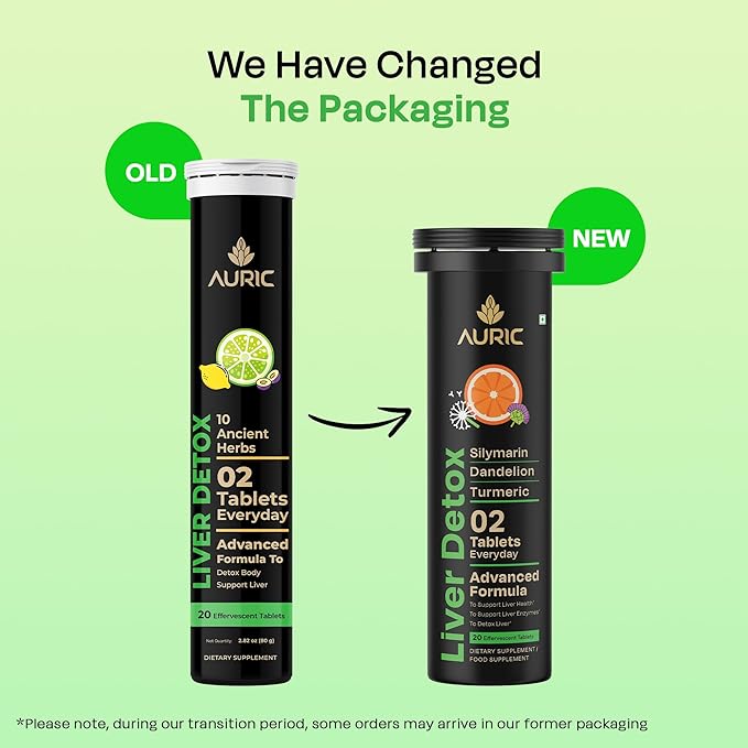 Auric Herbal Liver Support Supplement | Milk Thistle (Silymarin), Turmeric, Garlic, Ginger for Liver Health | Advanced Detox & Cleansing Formula for active Liver | 80 Tablets | Plant Based Gluten-Free