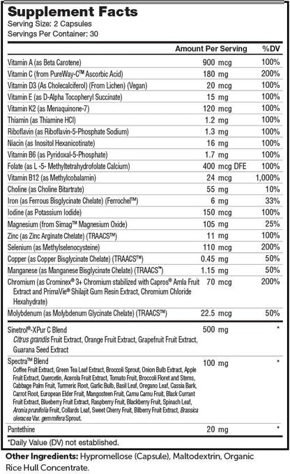Zahler Multivitamin Metabolism, Daily Multivitamin +Weight Management Support, Multivitamin for Women and Men with Iron, Certified Kosher, 60 Capsules