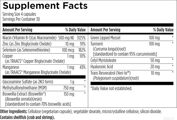 Designs for Health ArthroSoothe - Hyaluronic Acid, Glucosamine, MSM, Green Lipped Mussel, Turmeric + More to Help Support Healthy Joint Function - Non-GMO Supplement for Adults (120 Capsules)