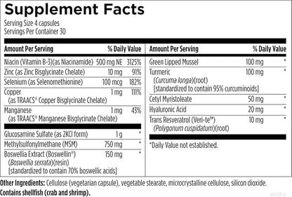 Designs for Health ArthroSoothe - Hyaluronic Acid, Glucosamine, MSM, Green Lipped Mussel, Turmeric + More to Help Support Healthy Joint Function - Non-GMO Supplement for Adults (120 Capsules)
