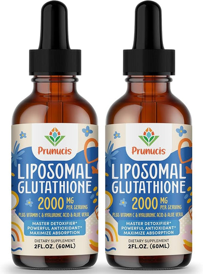2000MG Liposomal Glutathione Liquid, 98% Absorption, Glutathione Liquid Supplement, Active Form L- Glutathione, Powerful Antioxidant Complex for Immune System, Aging Defense, Detox, 4 FL.OZ