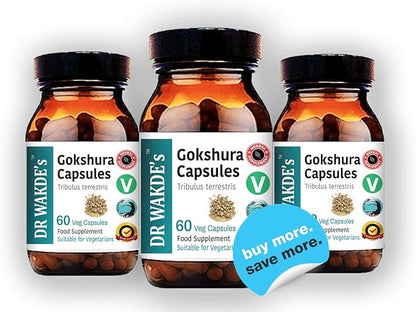 DR WAKDE'S Gokshura Capsules (Tribulus terrestris) - 60 Veg Caps | 100% Pure, All-Natural Supplement | Vegan, Plant-Based, Supports Vitality and Urinary Health