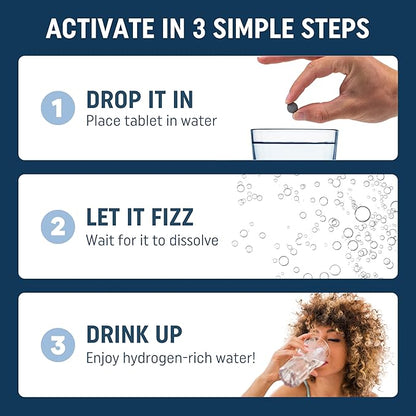 Molecular Hydrogen Tablets for Drinking Water with Magnesium | Highest Concentration H2 12,000 PPB | Energy Booster, Enhance Performance & Recovery | Made in USA, 30 Tablets (Raspberry)