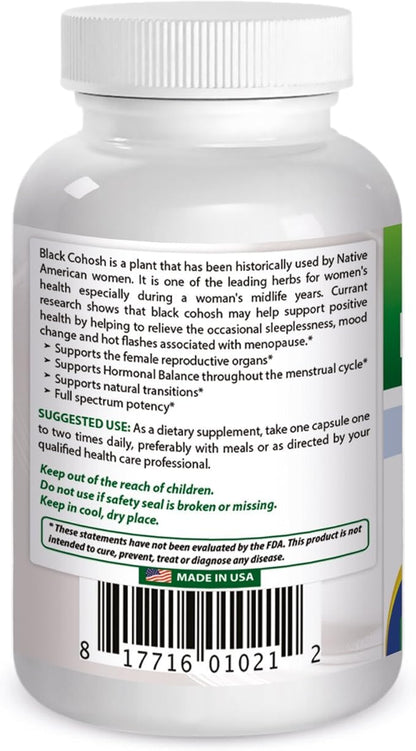 Best Naturals Black Cohosh 540 mg 120 Capsules