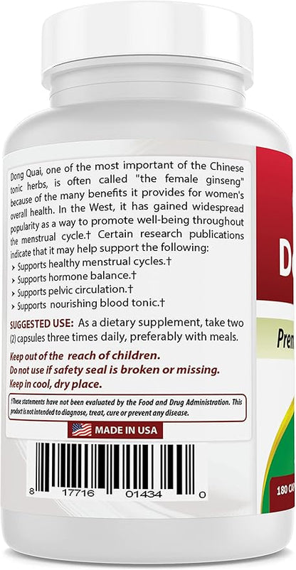 Best Naturals Dong Quai 530 mg 180 Capsules
