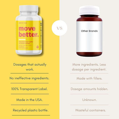 Move Better - Natural Joint Supplements For Women and Men | Supports Mobility, Cartilage Repair, and Joint Health | Fast Acting MSM Chondroitin & Glucosamine Joint and Knee Supplements | 90 Capsules