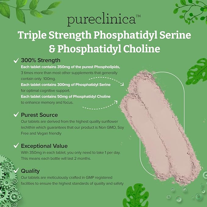pureclinica Triple Strength Phosphatydyl Serine and Phosphatidyl Choline x 60 Tablets