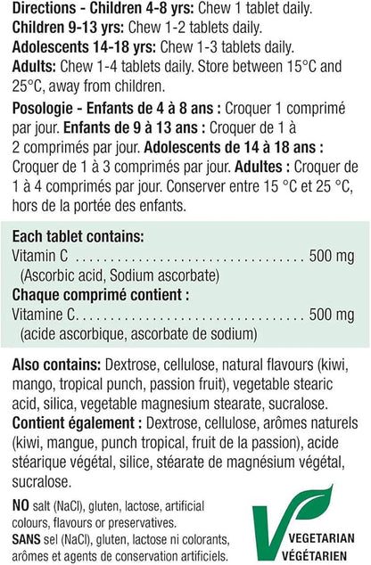 Jamieson Vitamin C Tropical Fruit 500mg 120 Tablets