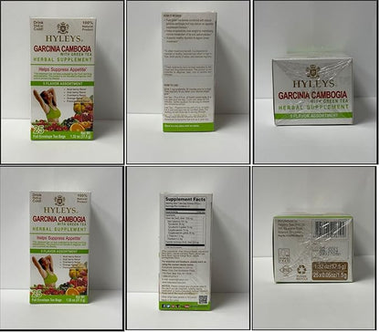 HYLEYS Tea Garcinia Cambogia Green Tea 5 Flavors Assortment - 25 Tea Bags (12 Pack - 300 Tea Bags Total)