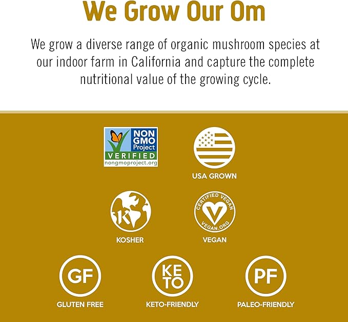 OM MUSHROOM SUPERFOOD Master Blend Mushrooms & Adaptogens Capsules, 168 Count, 56 Servings, 10 Mushroom Complex with Adaptogens for Immune and Stress Relief