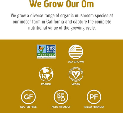 OM MUSHROOM SUPERFOOD Master Blend Mushrooms & Adaptogens Capsules, 168 Count, 56 Servings, 10 Mushroom Complex with Adaptogens for Immune and Stress Relief