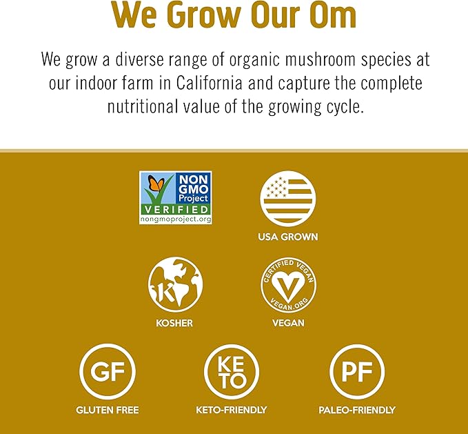 OM MUSHROOM SUPERFOOD Master Blend Mushrooms & Adaptogens Capsules, 84 Count, 28 Servings, 10 Mushroom Complex with Adaptogens for Immune and Stress Support