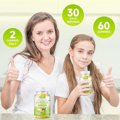 softbear Potassium Chloride Gummies 1200mg, Sugar-Free Potassium Gummies for Adults Support Leg Cramps High Potency Potassium Chloride Supplement, Pineapple Flavor 60 Count