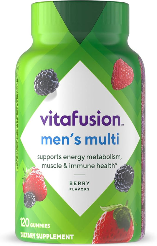 Vitafusion Adult Gummy Vitamins for Men, Berry Flavored Daily Multivitamins for Men with Vitamins A, C, D, E, B6 and B12, America’s Number 1 Gummy Vitamin Brand, 60 Day Supply, 120 Count