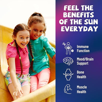 Vitamin D3 K2 Drops for Kids - Liquid Supplement with Magnesium for Calcium Absorption, Joint Health, Teeth & Heart - Non-GMO, Vegan, Orange, 2 Fl Oz - Kids Ages 4+