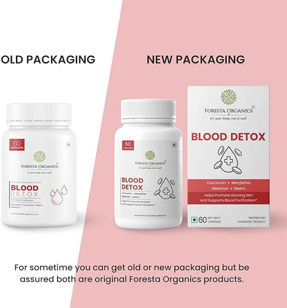 Blood' Detox Ayurvedic Natural Extracts of Neem, Curcumin, Betroot & Manjistha- 60 Count (Pack of 1)