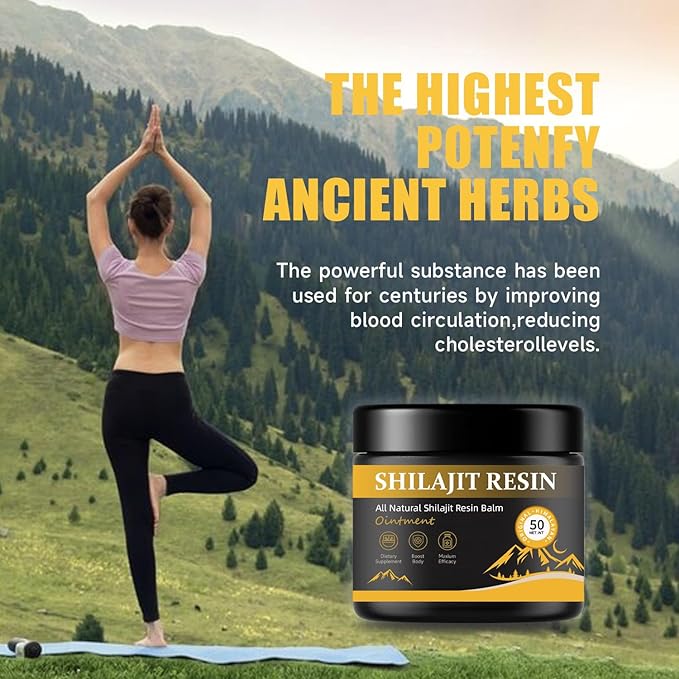 shilajit Resin for Men - Maximum Potency Natural Organic Shilajit Resin in 85+ Trace Minerals, Gold Grade Himalayan Pure Shiljait for Energy,Immune Support, 50 Grams Pack of 2 (6 Months Supply)