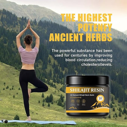 shilajit Resin for Men - Maximum Potency Natural Organic Shilajit Resin in 85+ Trace Minerals, Gold Grade Himalayan Pure Shiljait for Energy,Immune Support, 50 Grams Pack of 2 (6 Months Supply)
