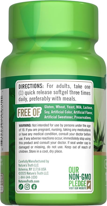 Nature's Truth Aloe Vera Softgels | 5000mg | 100 Count | Non-GMO and Gluten Free Supplement
