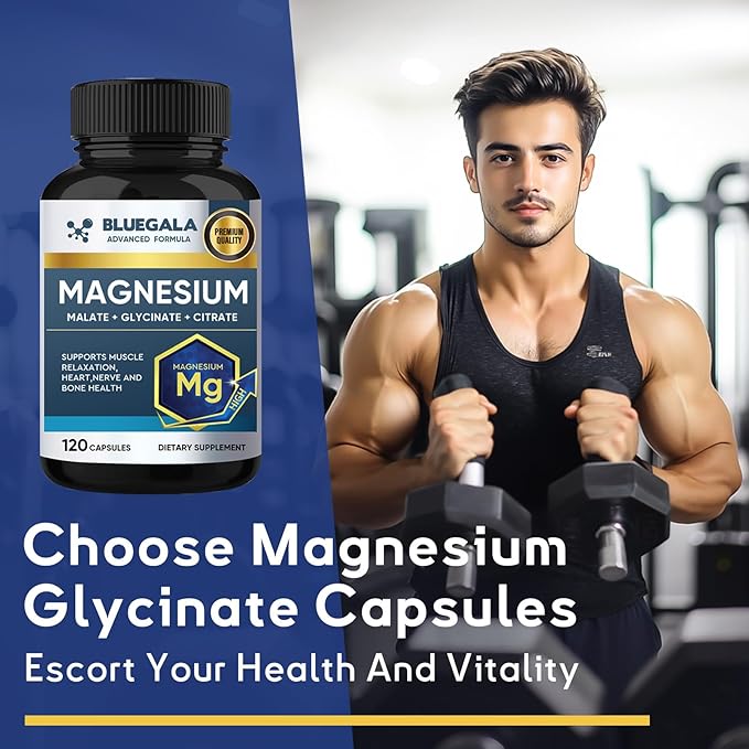Magnesium Glycinate, 60 Day Magnesium Supplement, Highly Absorbable, Supports Muscle, Heart, Nerve Health, Boosts Metabolism, Non-GMO, Vegan, 120 Capsules