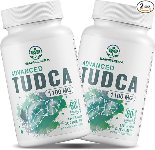 TUDCA Supplements 1100mg, 3rd Party Tested TUDCA Liver Supplement for Liver Cleanse Detox and Repair, Ultra Strength Bile Salt Liver Support, 120 Capsules (Pack of 2)