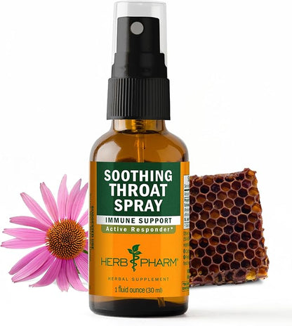 Herb Pharm Soothing Throat Spray Herbal Formula with Echinacea and Propolis, 1 Fl Oz (Pack of 1)