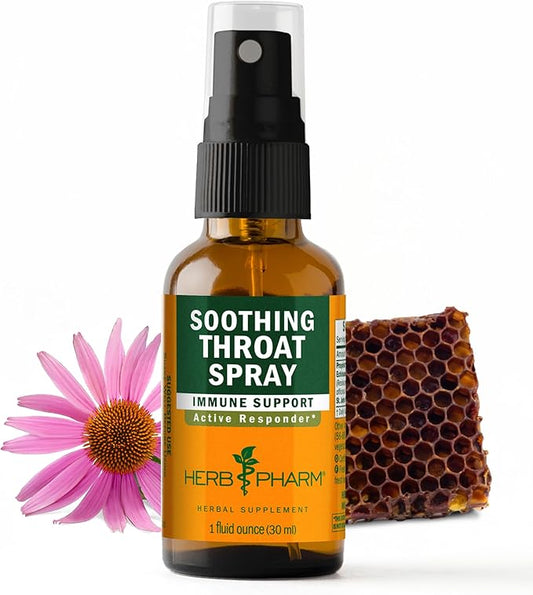 Herb Pharm Soothing Throat Spray Herbal Formula with Echinacea and Propolis, 1 Fl Oz (Pack of 1)