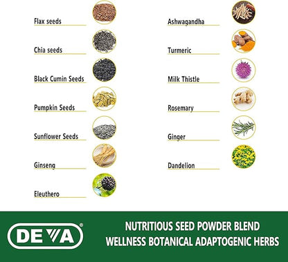 DEVA Tuba Prime Vegan Multivitamin High-Potency Vitamin and Mineral Dietary Supplement Antioxidants, Fruit and Vegetable Blend, Super Mushrooms, Probiotics, Prebiotics, Seeds, Herbs - 90 Tabs, 2-Pack