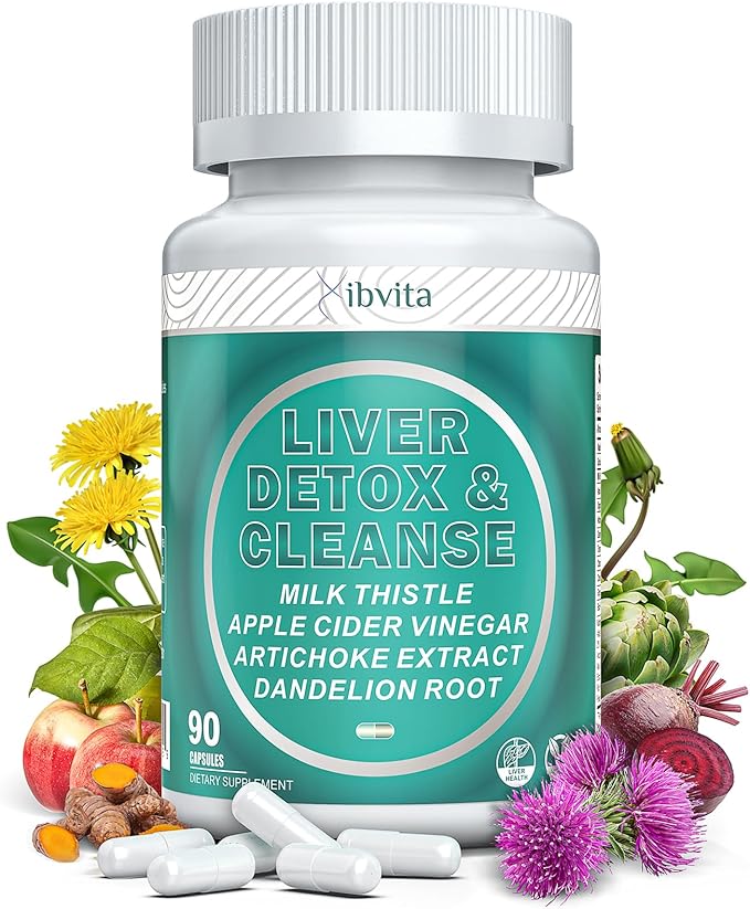 Liver Cleanse Detox & Repair Supplement - Silymarin Milk Thistle Supplement with Milk Thistle, Dandelion Root & Artichoke, Liver Health Support Supplements for Women & Men - 90 Capsules
