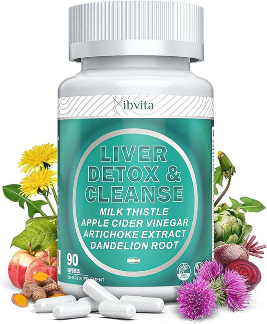 Liver Cleanse Detox & Repair Supplement - Silymarin Milk Thistle Supplement with Milk Thistle, Dandelion Root & Artichoke, Liver Health Support Supplements for Women & Men - 90 Capsules