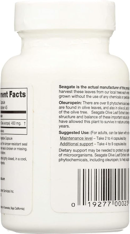 Seagate Products Olive Leaf Extract 450mg 45 Capsules