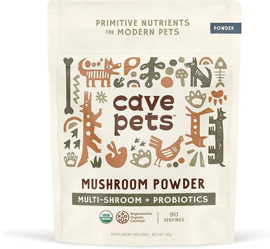 Super Blend Powder, Dog Probiotic Supplement for Immunity and Digestive Health Support, Multi-Shroom & Probiotics, 90 Servings