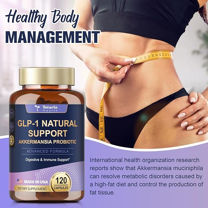 13 in 1 GLP-1 Natural Support, GLP-1 Supplement with Akkermansia Probiotic, Berberine HCI, Garcinia Cambogia, Apple Cider Vinegar, Green Tea Extract, 120 Capsules