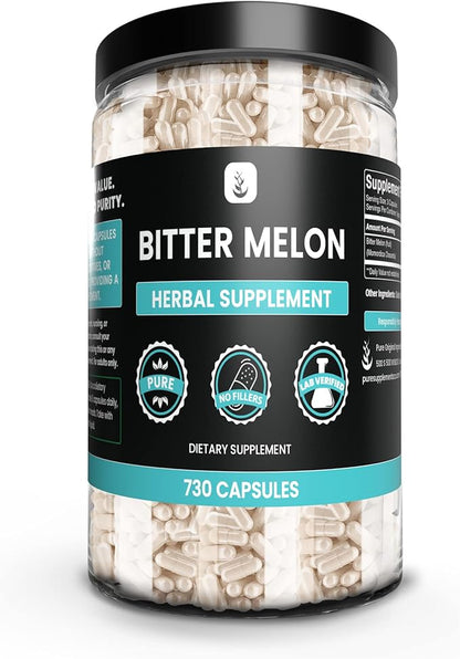 Pure Original Ingredients Berberine, Bitter Melon, and Ceylon Cinnamon Capsules Bundle (730 Capsules) No Magnesium or Rice Fillers