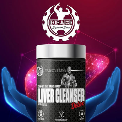 Black Series Liver Cleanser Detox | Milk Thistle Seed Powder, Vitamins E & C, Bodybuilders & Fitness Supplement | 60 Veg Capsules, 60 Servings